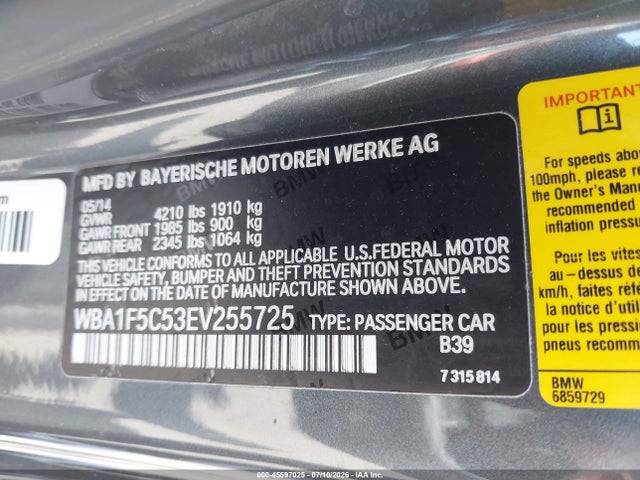 WBA1F5C53EV255725 BMW 228I