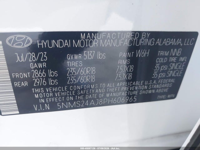 Hyundai Santa Fe Sel 2023 5NMS24AJ8PH606965 Image 9