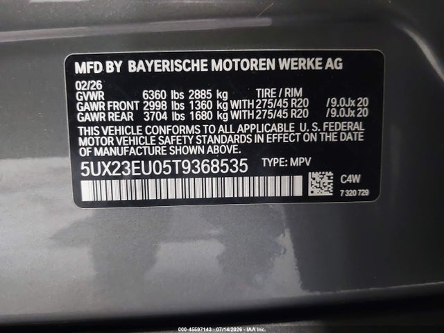 5UX23EU05T9368535 BMW X5 Xdrive40i