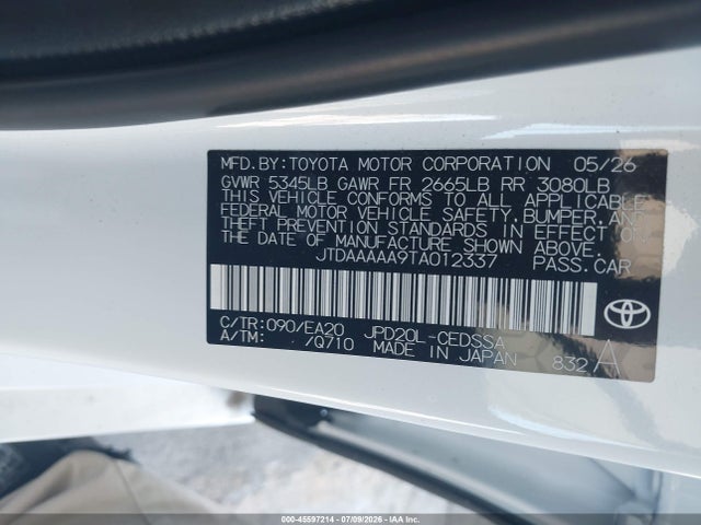 Toyota Mirai Xle 2026 JTDAAAAA9TA012337 Image 9