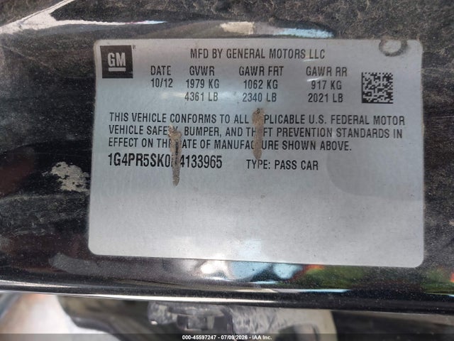 Aukcja sprzedaży 2013 Buick Verano Convenience Group, vin: 1G4PR5SK0D4133965, numer aukcji: 45597247