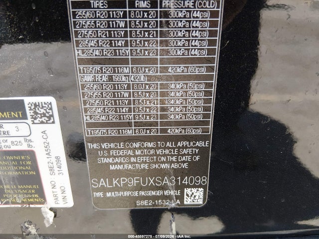 SALKP9FUXSA314098 Land Rover Range Rover P400 Se