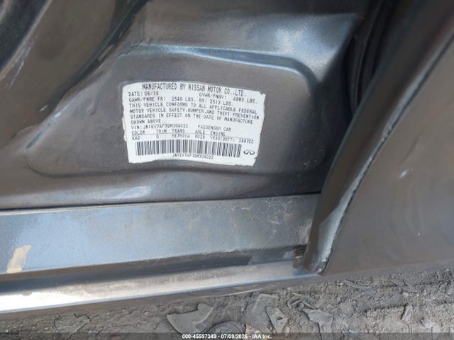 2016 Infiniti Q50 3.0t Premium მანქანა იყიდება აუქციონზე, vin: JN1EV7AP3GM304022, აუქციონის ნომერი: 45597349