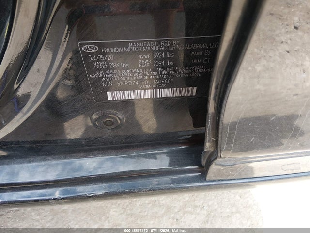 Hyundai ELANTRA SE 2020 5NPD74LF0LH606801 Image 9