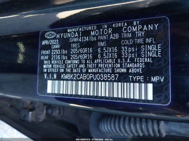 Hyundai Kona Se 2023 KM8K2CAB0PU038587 Image 9