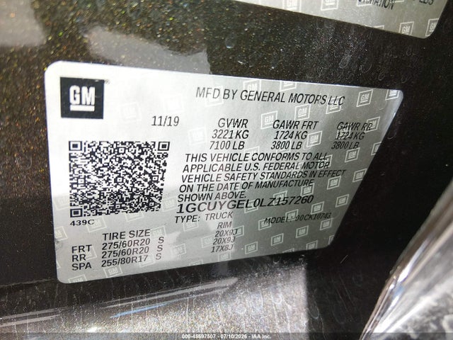 1GCUYGEL0LZ157260 Chevrolet Silverado 1500 4wd Standard Bed Ltz