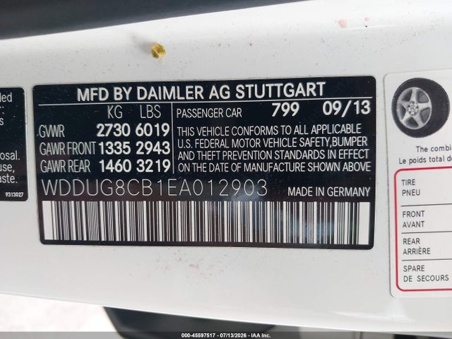 WDDUG8CB1EA012903 Mercedes-Benz S 550