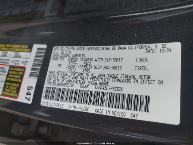 Toyota Tacoma Sr5 2025 3TMLB5JN8SM092795 Image 9