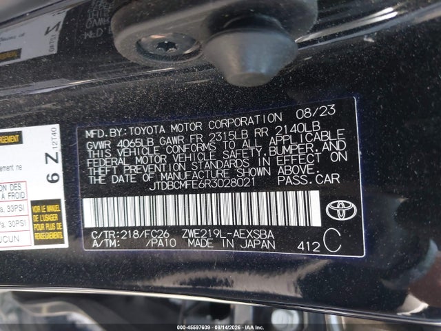 JTDBCMFE6R3028021 Toyota Corolla Hybrid Se