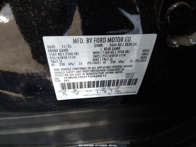 Ford Explorer Active 2026 1FMUK7DH1TGA28613 Image 9