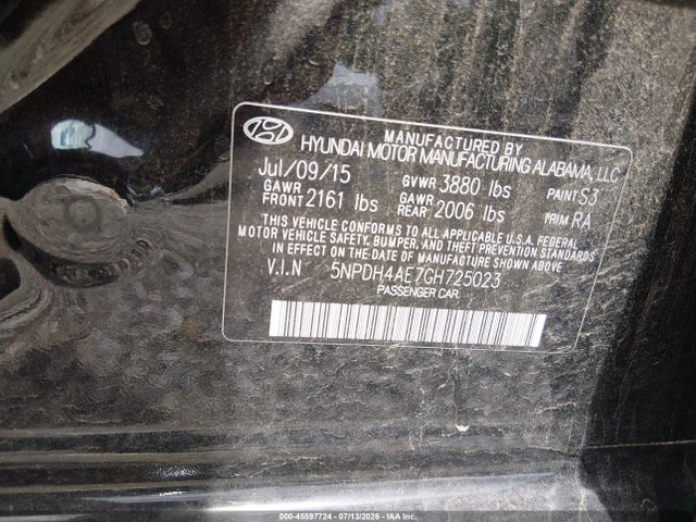 Hyundai ELANTRA SE 2016 5NPDH4AE7GH725023 Image 9
