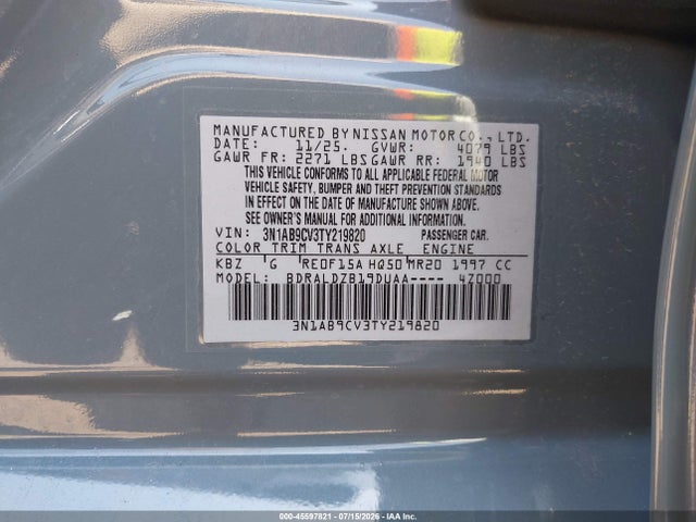 Nissan SENTRA SV 2026 3N1AB9CV3TY219820 Image 9