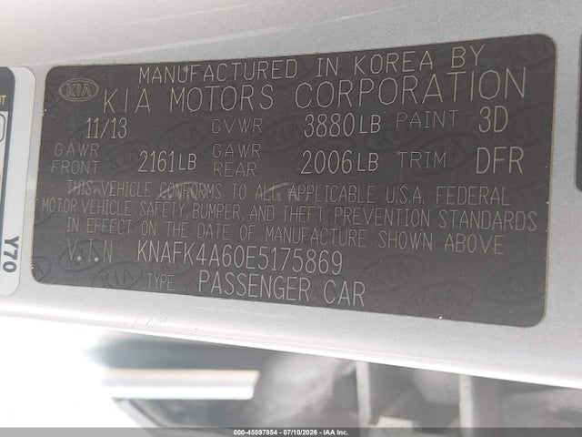 KIA FORTE LX 2014 KNAFK4A60E5175869 Image 9