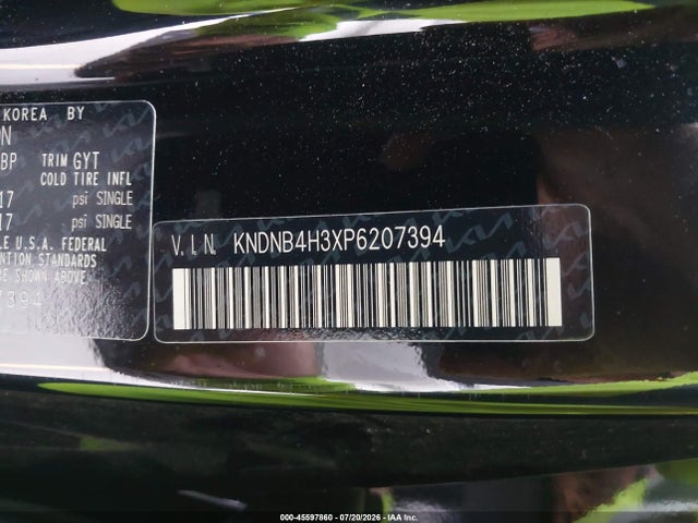 KNDNB4H3XP6207394 KIA Carnival Mpv Lx Seat Package