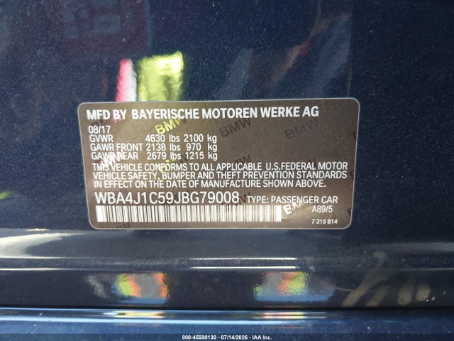 WBA4J1C59JBG79008 BMW 430i Gran Coupe