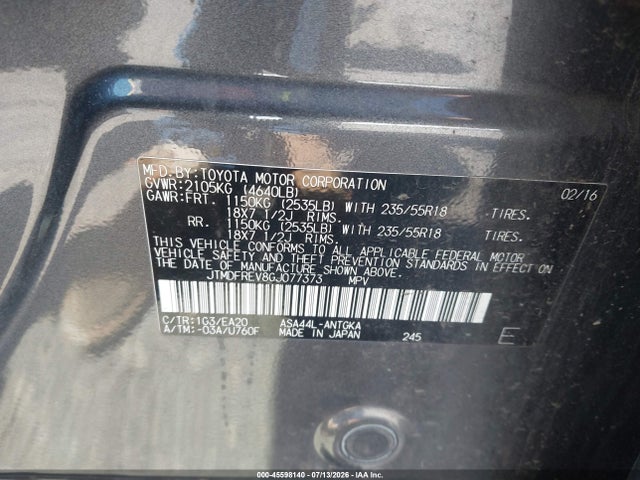 JTMDFREV8GJ077373 Toyota Rav4 Limited
