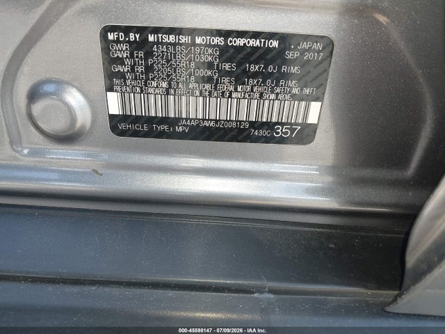 Продажа на аукционе авто 2018 Mitsubishi Outlander Sport 2.4 Se, vin: JA4AP3AW6JZ008129, номер лота: 45598147