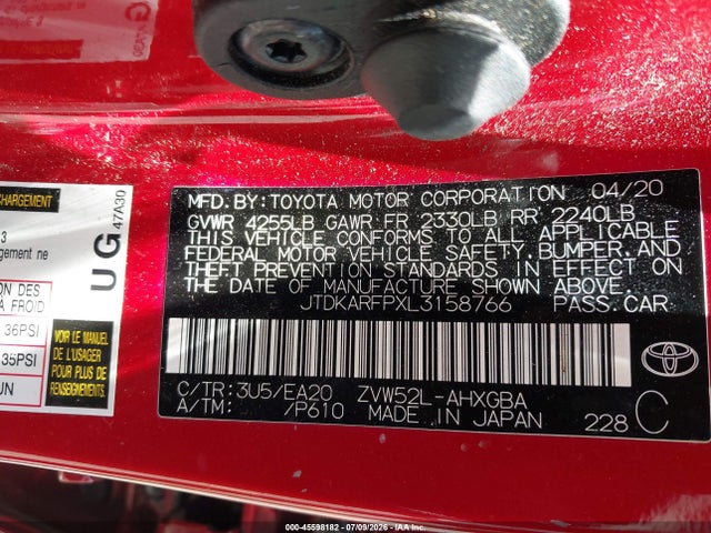 Toyota Prius Prime Limited 2020 JTDKARFPXL3158766 Image 9
