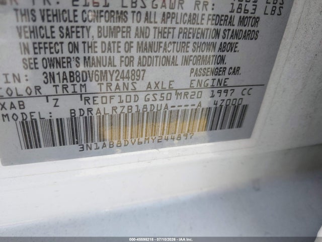 Nissan Sentra Sr Xtronic Cvt 2021 3N1AB8DV6MY244897 Image 9