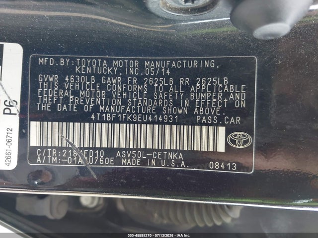 Toyota CAMRY LE 2014 4T1BF1FK9EU414931 Image 9