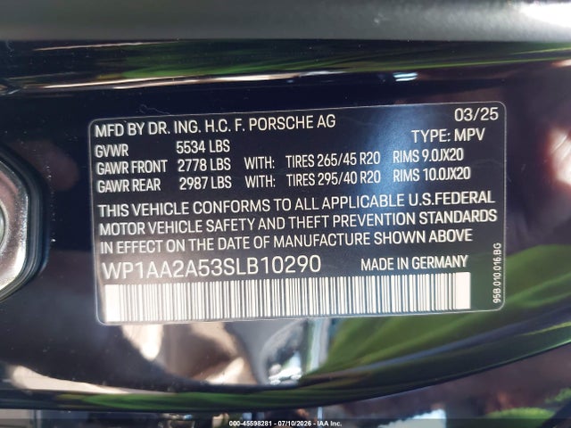 WP1AA2A53SLB10290 Porsche Macan T