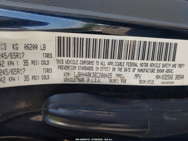 Продаж на аукціоні авто 2006 Jeep Commander, vin: 1J8HH48K36C280425, номер лоту: 45598318