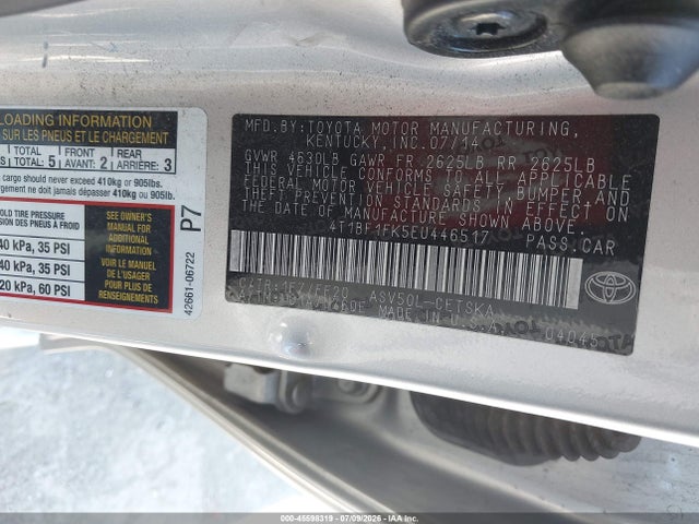 4T1BF1FK5EU446517 Toyota CAMRY SE