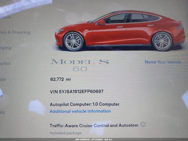 5YJSA1S12EFP60697 Tesla MODEL S