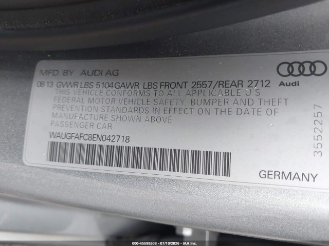 Aukcja sprzedaży 2014 Audi A6 2.0t Premium, vin: WAUGFAFC8EN042718, numer aukcji: 45598508