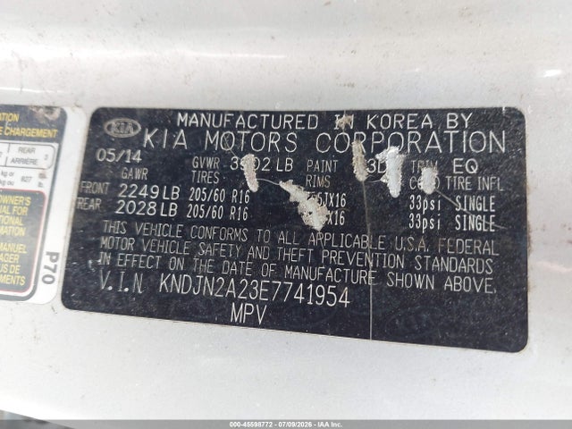 KIA Soul 2014 KNDJN2A23E7741954 Image 9