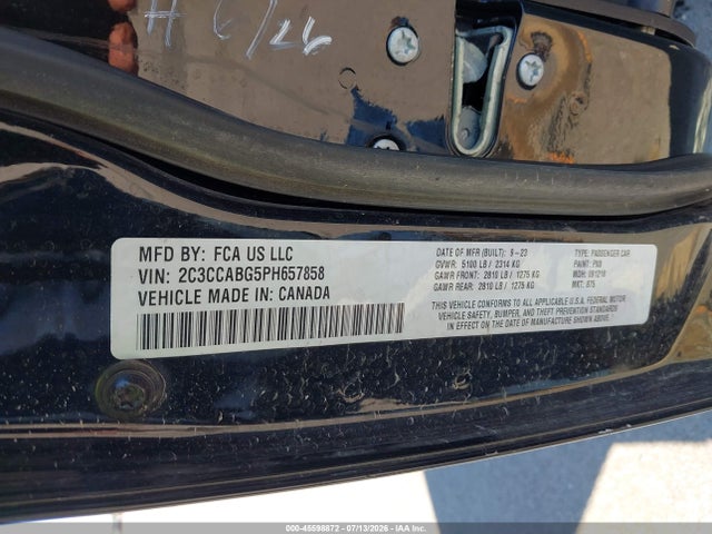 Продажа на аукционе авто 2023 Chrysler 300 300s, vin: 2C3CCABG5PH657858, номер лота: 45598872