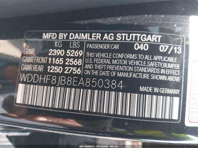 Продажа на аукционе авто 2014 Mercedes-benz E 350 4matic, vin: WDDHF8JB8EA850384, номер лота: 45598972