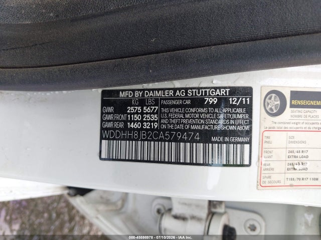 Продаж на аукціоні авто 2012 Mercedes-benz E 350 4matic, vin: WDDHH8JB2CA579474, номер лоту: 45598978