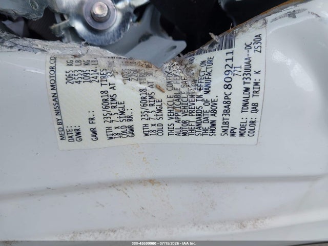 45599000 :رقم المزاد ، 5N1BT3BA8PC809211 vin ، 2023 Nissan Rogue Sv Fwd مزاد بيع