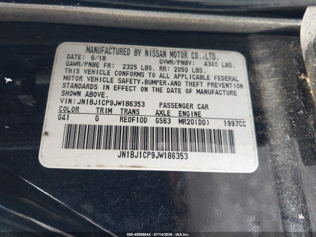 Продажа на аукционе авто 2018 Nissan Rogue Sport Sl, vin: JN1BJ1CP9JW186353, номер лота: 45599044