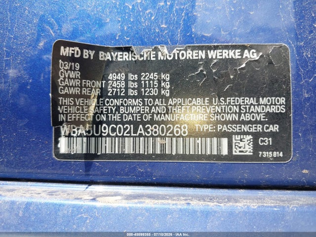 Продажа на аукционе авто 2020 Bmw M340i M340i Xdrive, vin: WBA5U9C02LA380268, номер лота: 45599385