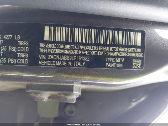 Продаж на аукціоні авто 2020 Jeep Renegade Latitude Fwd, vin: ZACNJABB9LPL81382, номер лоту: 45599424