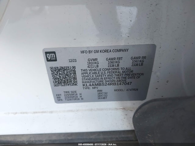 Продажа на аукционе авто 2024 Buick Encore Gx Preferred Fwd, vin: KL4AMBS24RB147047, номер лота: 45599486