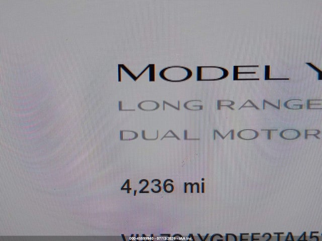 Aukcja sprzedaży 2026 Tesla Model Y, vin: 7SAYGDEE2TA452757, numer aukcji: 45599940
