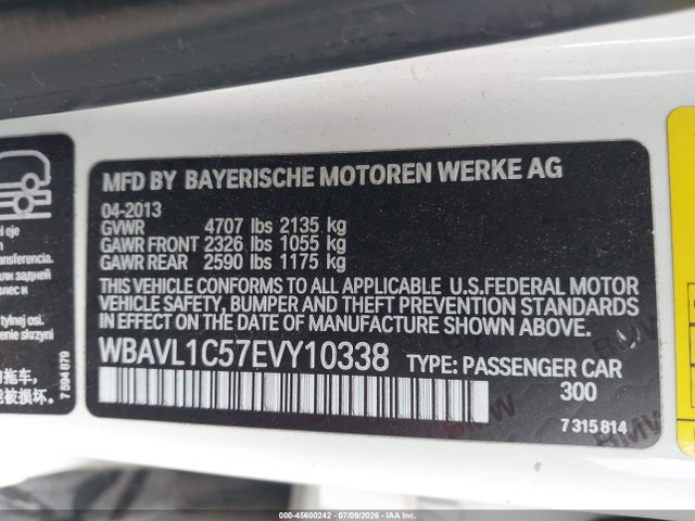 WBAVL1C57EVY10338 BMW X1 Xdrive28i