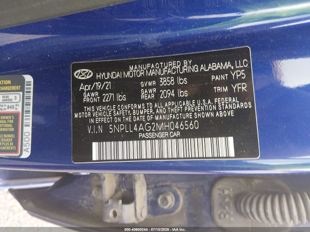 Hyundai ELANTRA SE 2021 5NPLL4AG2MH046560 Image 9