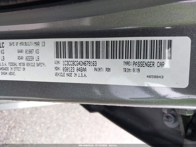 45600329 :رقم المزاد ، 1C3CCBCG4DN679163 vin ، 2013 Chrysler 200 Limited مزاد بيع