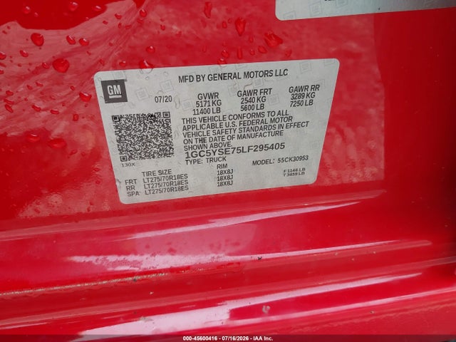 1GC5YSE75LF295405 Chevrolet SILVERADO 3500HD