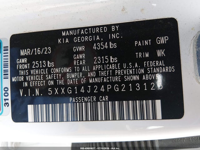 KIA K5 LXS 2023 5XXG14J24PG213125 Image 9