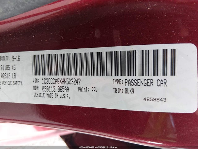 45600677 :رقم المزاد ، 1C3CCCAGXHN503247 vin ، 2017 Chrysler 200 Limited Platinum مزاد بيع