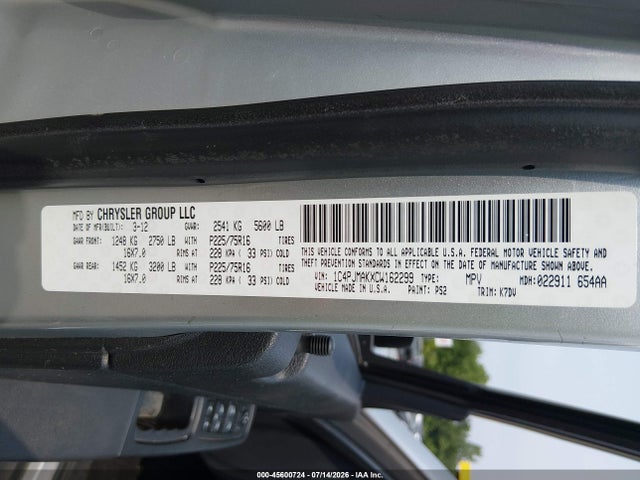 Aukcja sprzedaży 2012 Jeep Liberty Sport, vin: 1C4PJMAKXCW162299, numer aukcji: 45600724