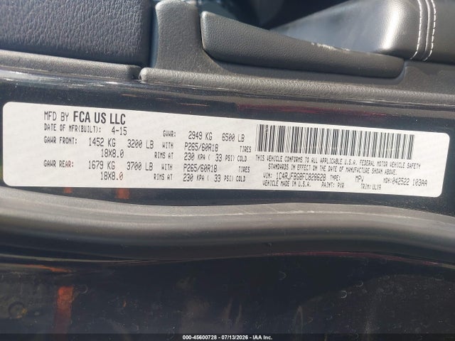 1C4RJFBG8FC828628 Jeep Grand Cherokee Limited