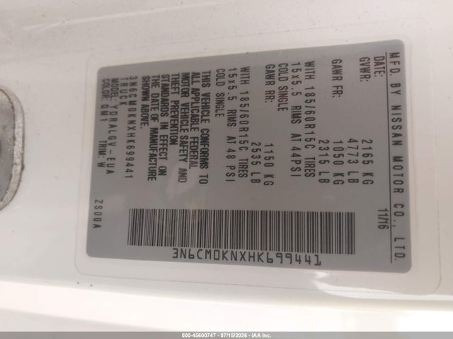 Nissan NV200 SV 2017 3N6CM0KNXHK699441 Image 9