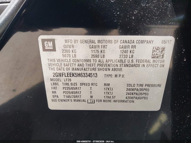Chevrolet EQUINOX LS 2017 2GNFLEEK5H6334513 Image 9