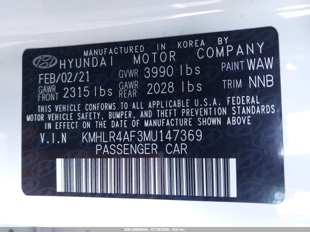 KMHLR4AF3MU147369 Hyundai Elantra N Line